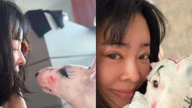 이혜영, 반려견 얼굴에 낙서했다가 
