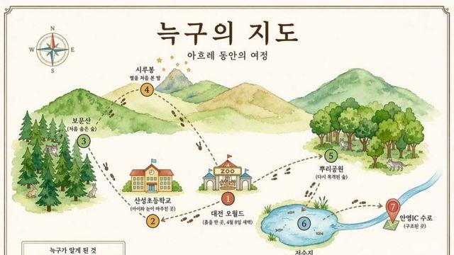 늑구의 꿈이라는 소설에서 나온 늑구의 여정