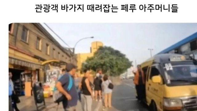 페루에서 아주머니들이 대신 싸워주심