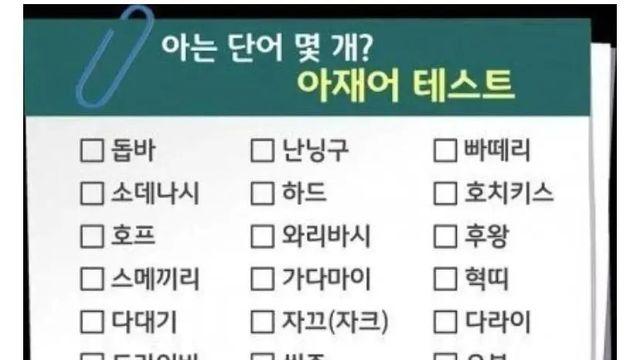 아재어 테스트