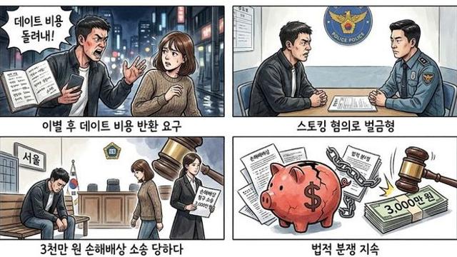 데이트 비용 다 냈는데, 이별 후 스토킹 벌금에 3천만원 소송까지?