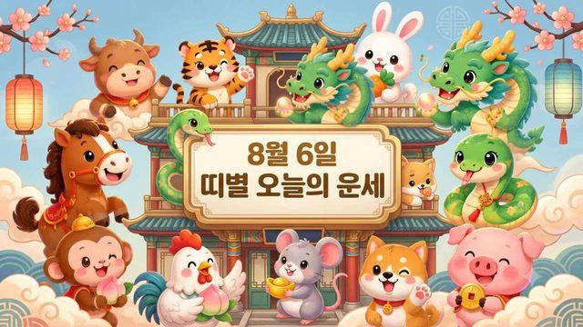 8월 6일 띠별 운세, 원숭이띠·닭띠는 길한 날
