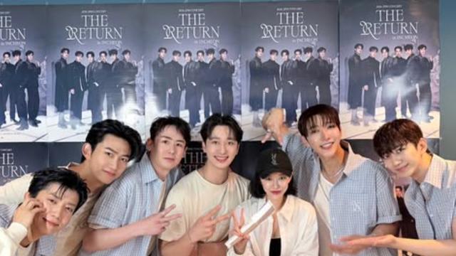 가인, 2PM 완전체 사이에서 활짝…콘서트 관람→백스테이지까지 [SD셀픽]