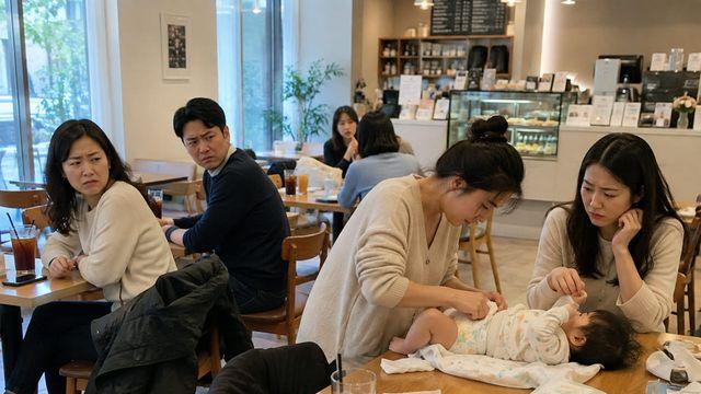 "이게 무슨 냄새야?" 카페에서 아이 기저귀 간 엄마들…'깜짝'