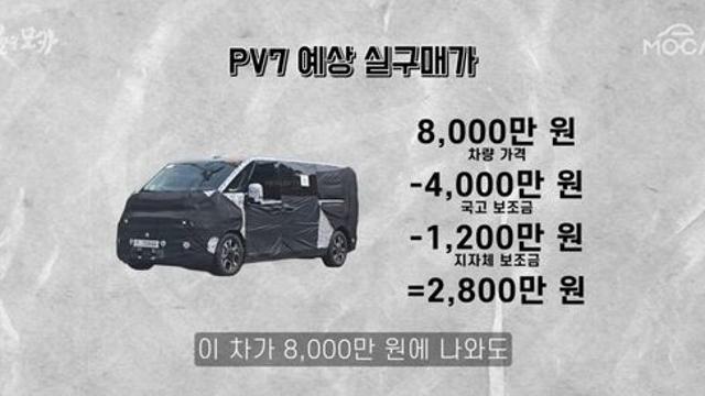기아 PV7 보조금 5천만원 예상
