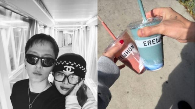 현아, '♥용준형' 어깨에 기대고 달콤 눈빛…미국 LA서 전한 신혼 근황