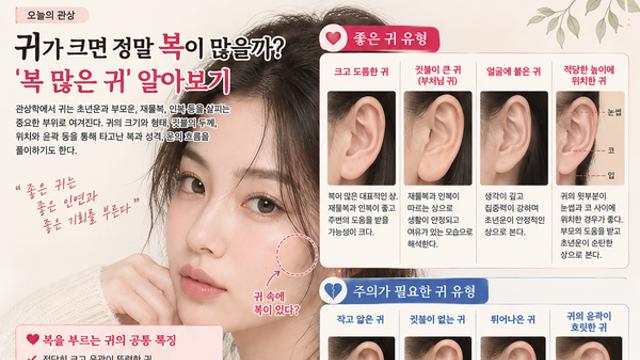 [오늘의 관상] 나는 복이 많을까? ‘복 많은 귀’ 알아보기