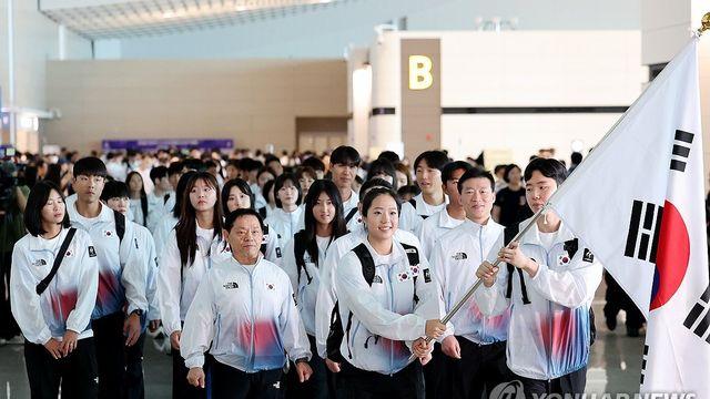 [아시안게임] 신유빈·김동용 앞세운 한국 선수단, 개회식 16번째 입장