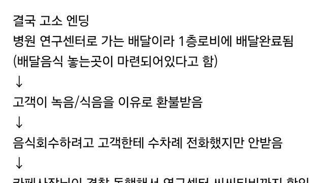 8만원어치 쿠팡 배달거지 고소장 접수한 카페.JGP