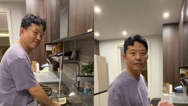 '알콩달콩' 김준호♥김지민 부부, 설거지하는 김준호에 명품 선물?