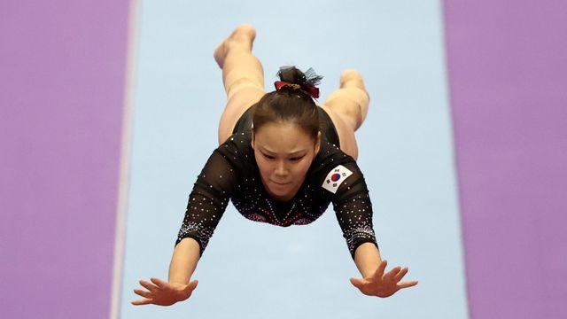 ‘8년 만의 금빛 도약’ 도마 간판 여서정, 한국 여자 기계체조 사상 첫 2번째 AG 금메달
