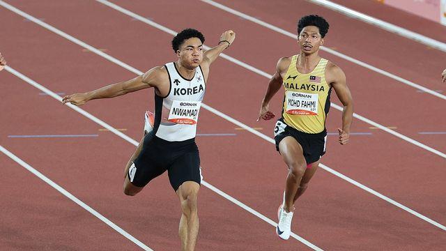 [아시안게임] 나마디 조엘진, 남자 100ｍ 준결선 조 1위로 결선행…10초17