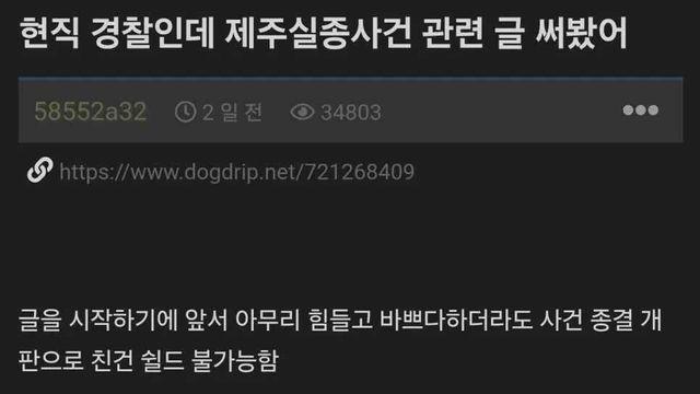 현직 경찰인데 제주실종사건 관련 글 써봄