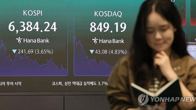 코스피, 삼전 역대급 실적에도 3.7% 급락…코스닥도 4.8%↓