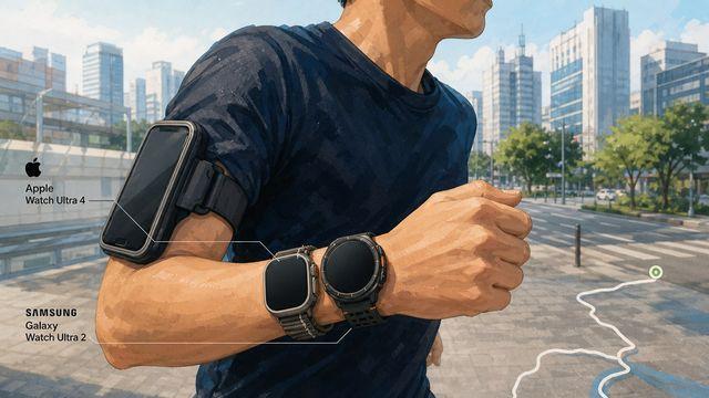 애플워치 울트라 4 vs 갤럭시 워치 울트라 2, 하프 마라톤 GPS 차이는 0.02마일뿐