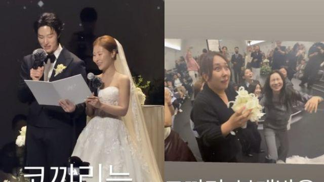 [IS하이컷] 풍자, 박세미 결혼식서 ‘부케’ 쟁탈전 승리…”결혼하고 싶은 사람들”
