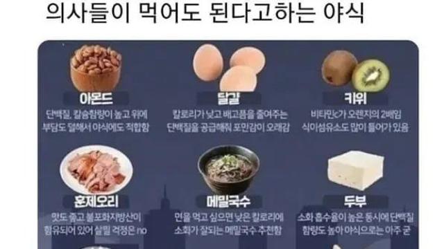 의사들이 먹어도 된다고 한 야식