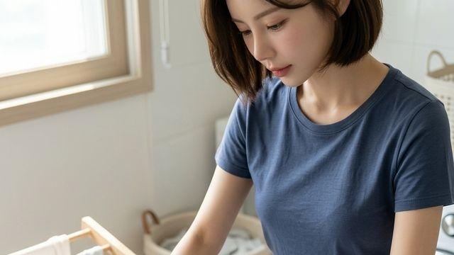 티셔츠 목 늘어남 줄이는 세탁·탈수·건조 방법