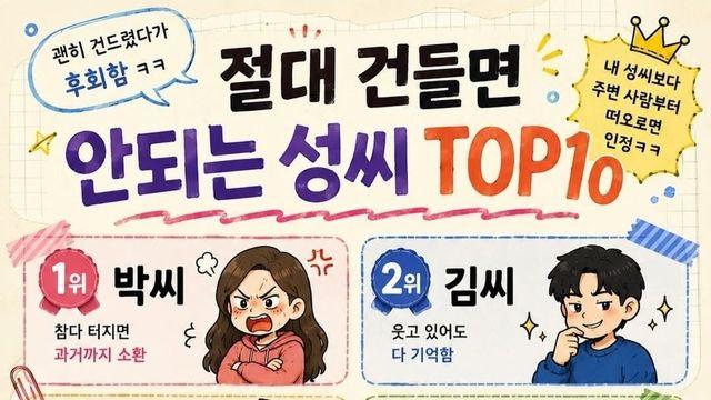 절대 건들면 안되는 성씨 TOP10