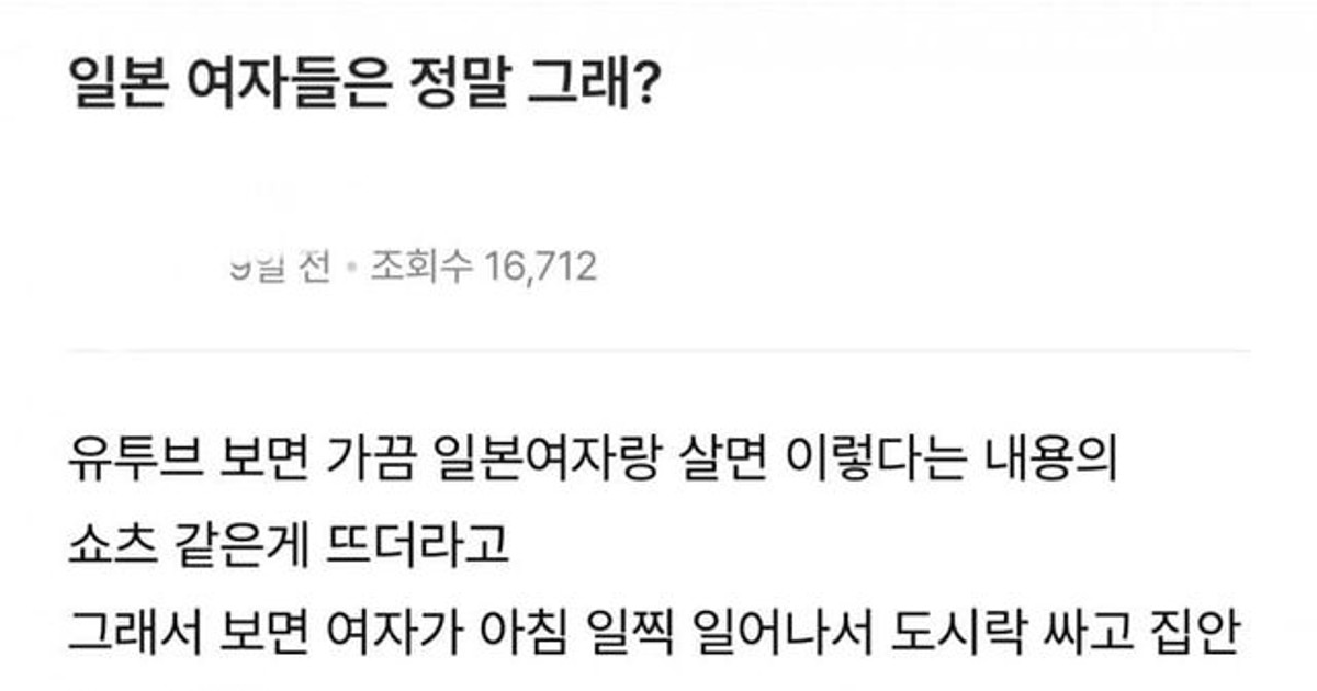 언니들 일본여자들은 내조잘해?